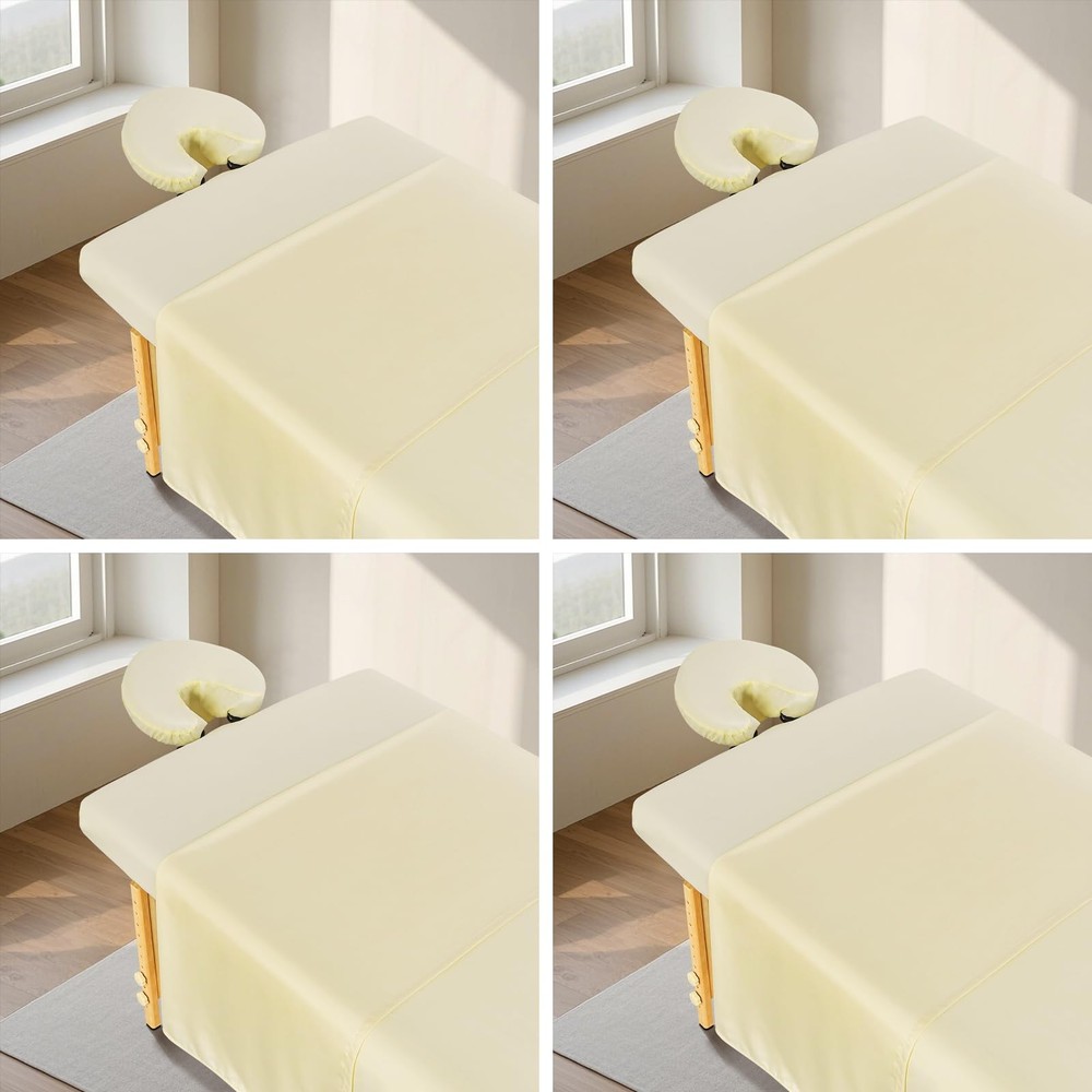 4 Sets Premium Microfiber Massage Table Sheets Set, 3 Piece Set Ultra-Light M...