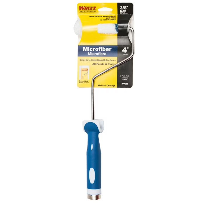 Whizz Xtrasorb 4 in Mini Paint Roller Frame and Cover Threaded End 77600