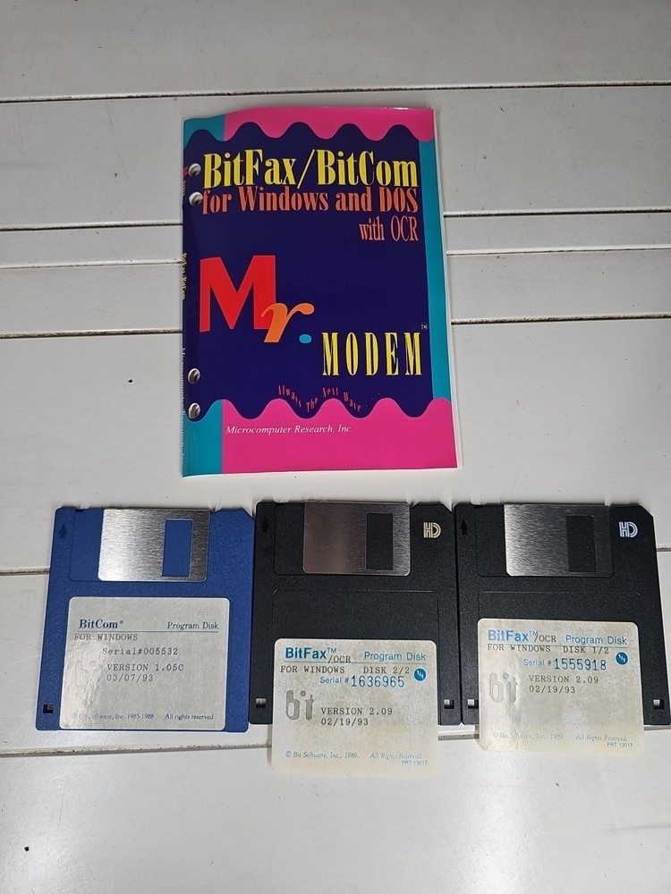 Vintage BitCom And BitFax/SR Software 5.25" Floppy Disks - BIT Software Inc. '93