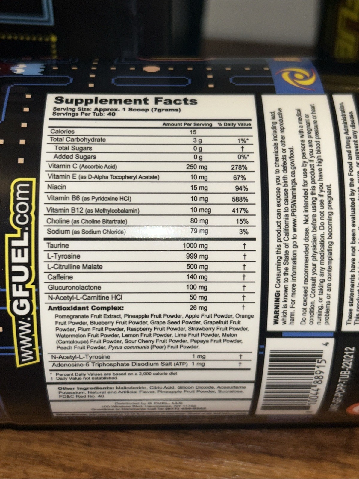 GFUEL x Pac-Man Power Pellet Collector’s Box - LIGHT UP - Shaker Cup & Tub