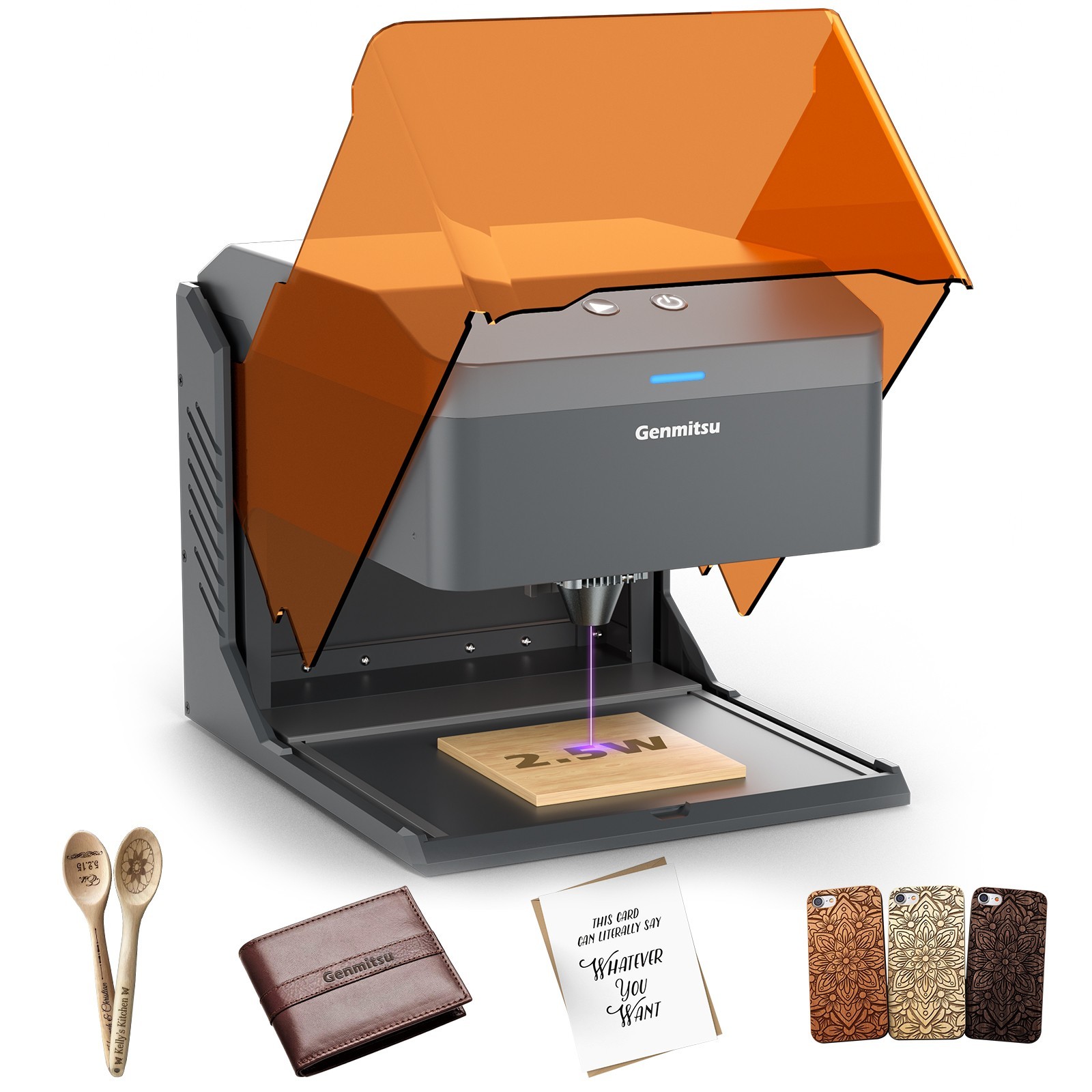 Genmitsu Kiosk Laser Engraver, 2.5W Power, Light Weight & Portable, APP control