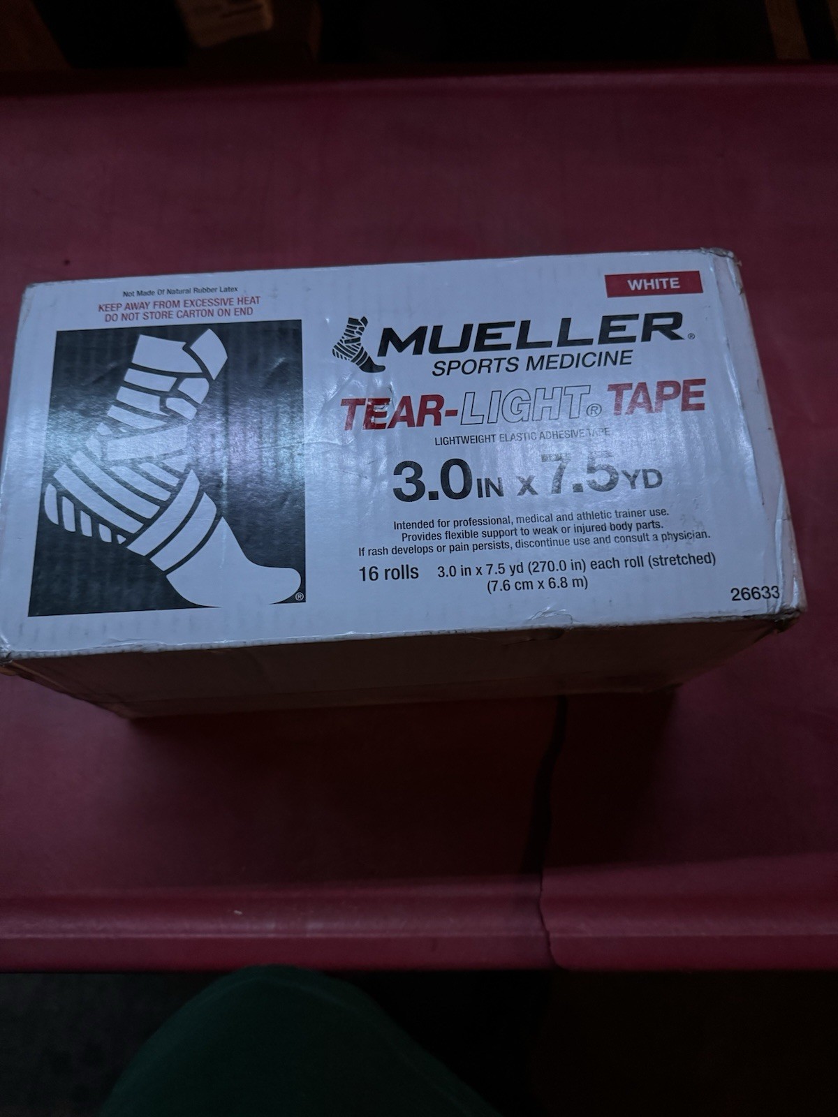 Mueller Sports Medicine Tear-Light Tape - White - 3.0 In X 7.5 Yd (16 Rolls)