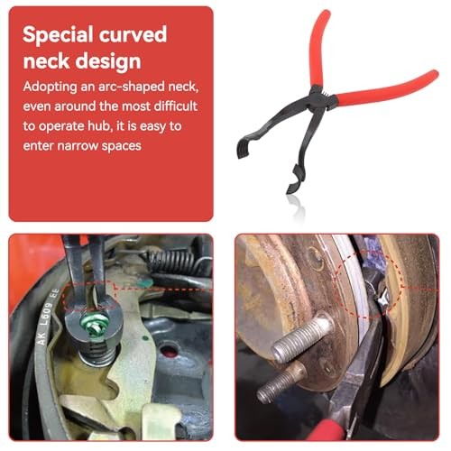 Drum Brake Hold down Spring Pliers, Drum Brake Spring Tool Universal Fit