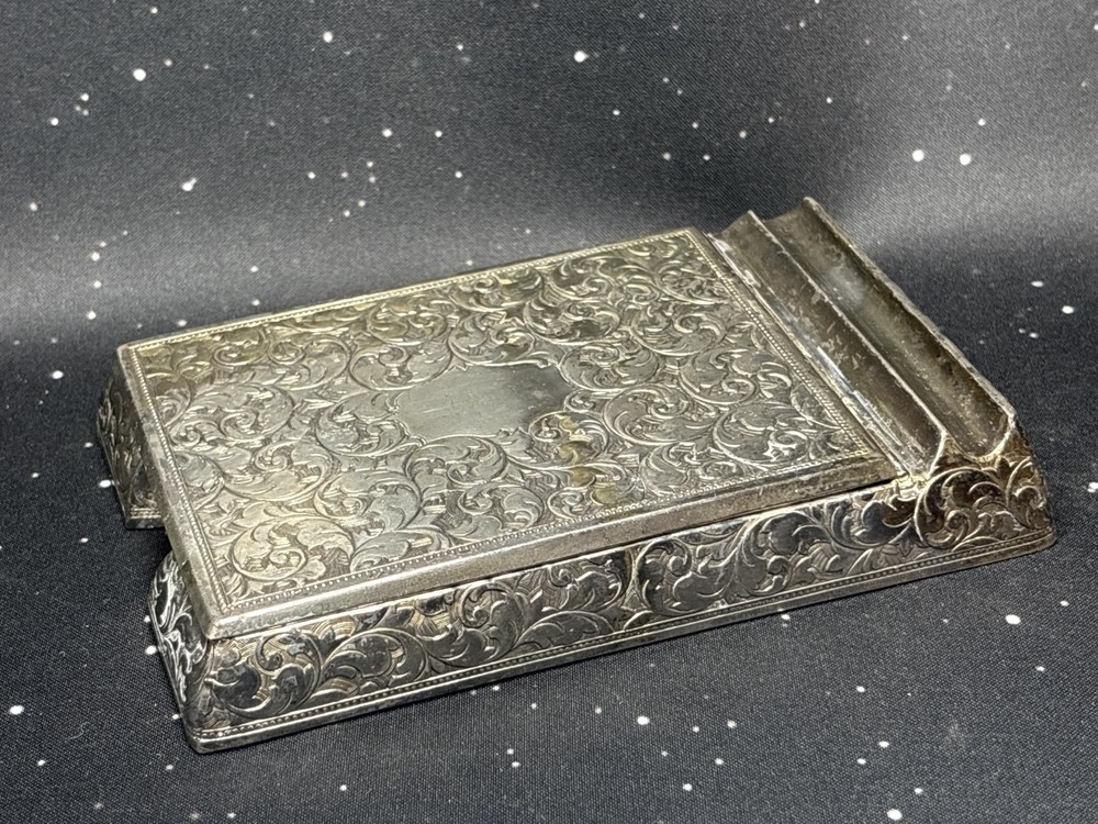 Vintage Delli Silver Tone Ornate Stationary Holder