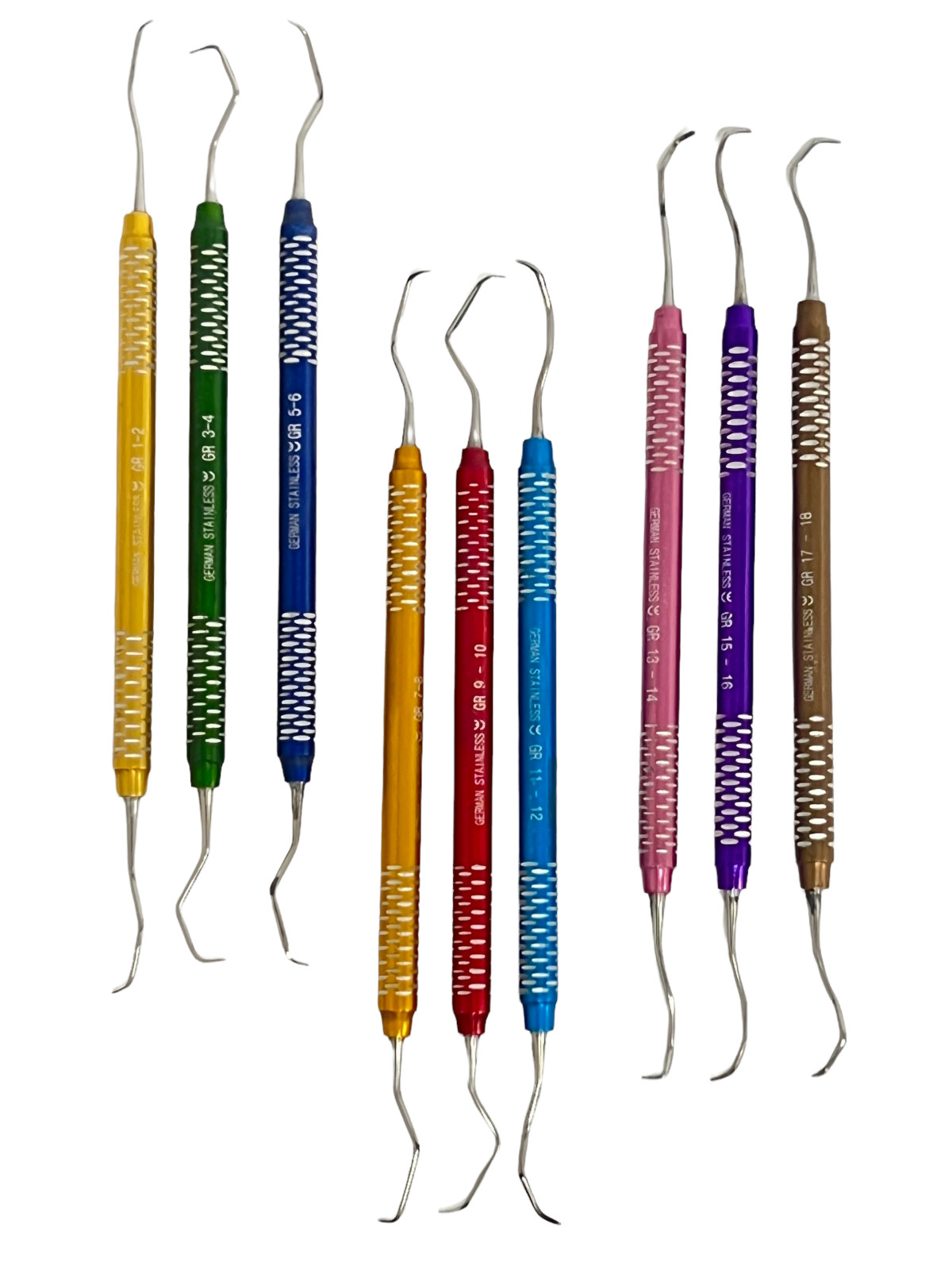 GERMAN SET OF 9 PCS PERIODONTAL GRACEY CURETTES KIT DENTAL SURGICAL INSTRUMENTS