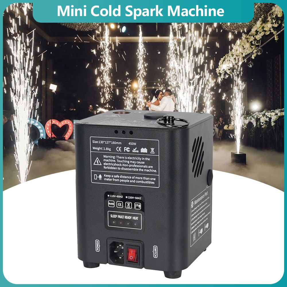 2Pack Mini Cold Spark Machine Firework Machine Wedding Stage Effect Remote 1-3M
