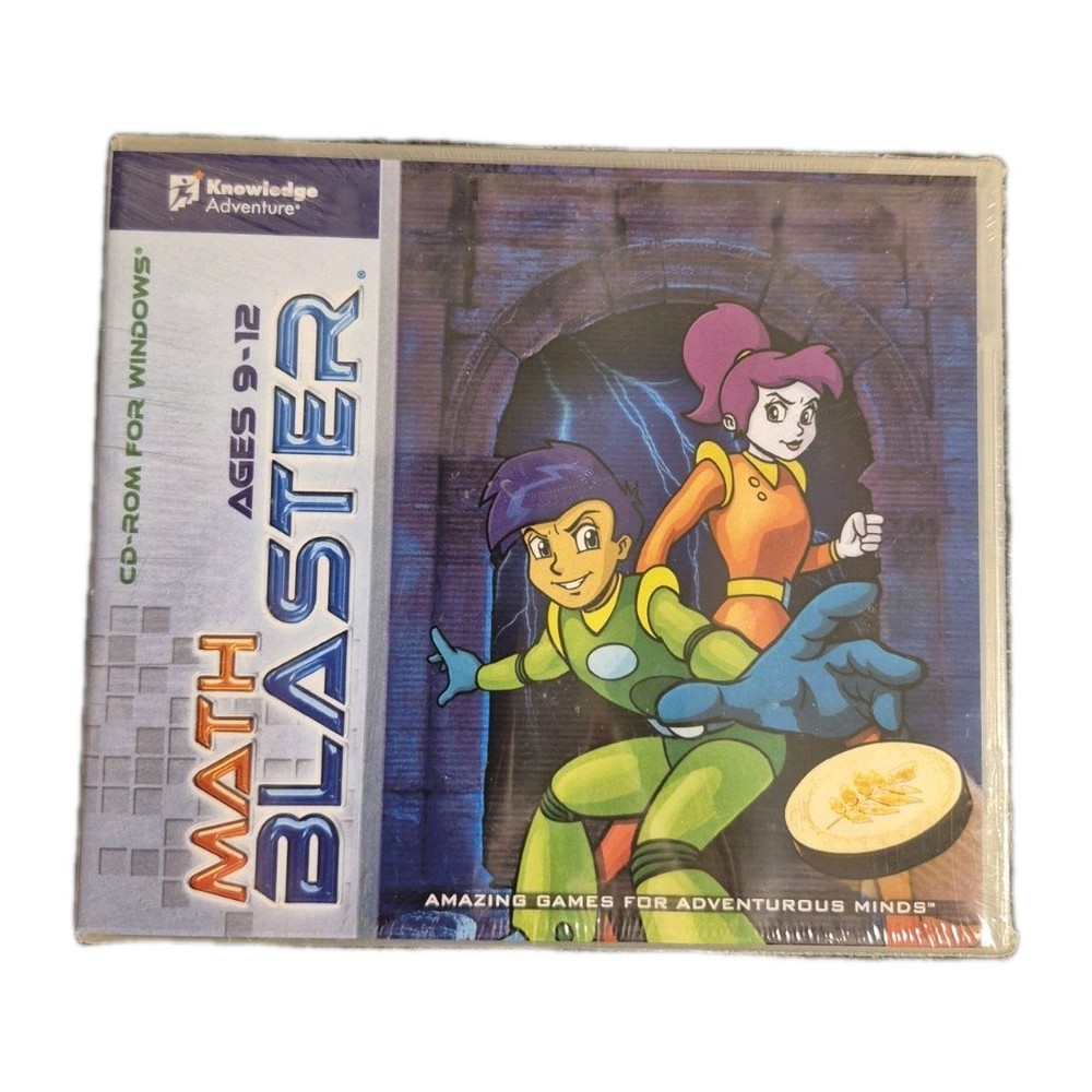 Knowledge Adventure Math Blaster Windows CDrom Ages 9-12 New/Sealed Windows XP