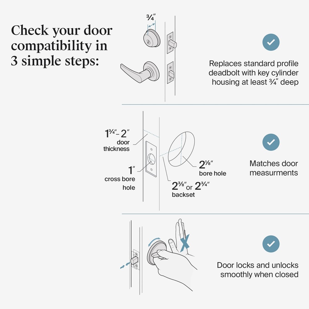 Level Touch Smart Lock – Bluetooth Deadbolt, App & Voice Control –Matte Black