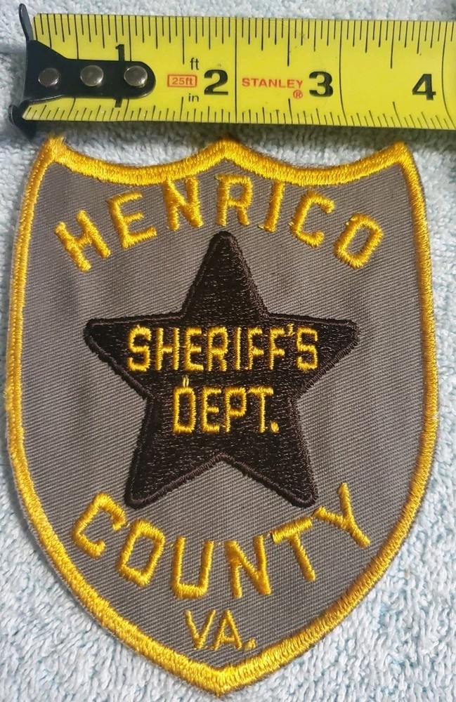 Vtg Obsolete Henrico Co VA Sheriffs Patch With Note