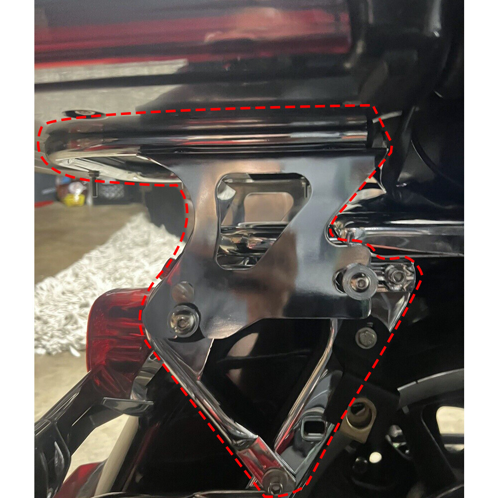 Detachable Two-Up Tour Pack Mount Luggage Rack +Docking For 97-08 Harley Touring