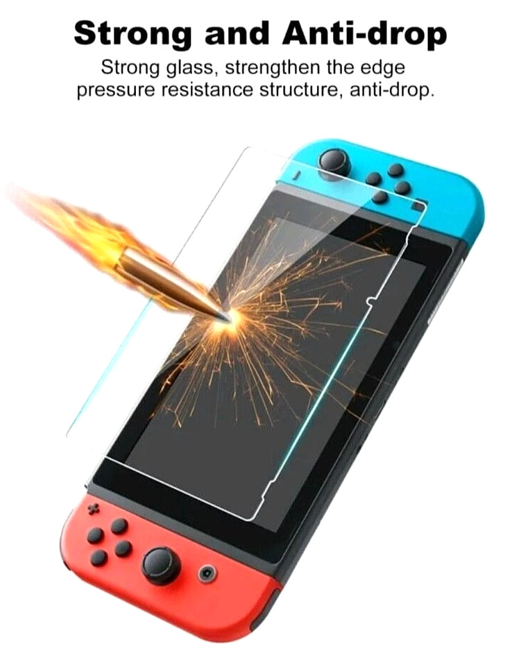 Tempered Glass Screen Protector Compatible With Nintendo Switch- Transparent HD
