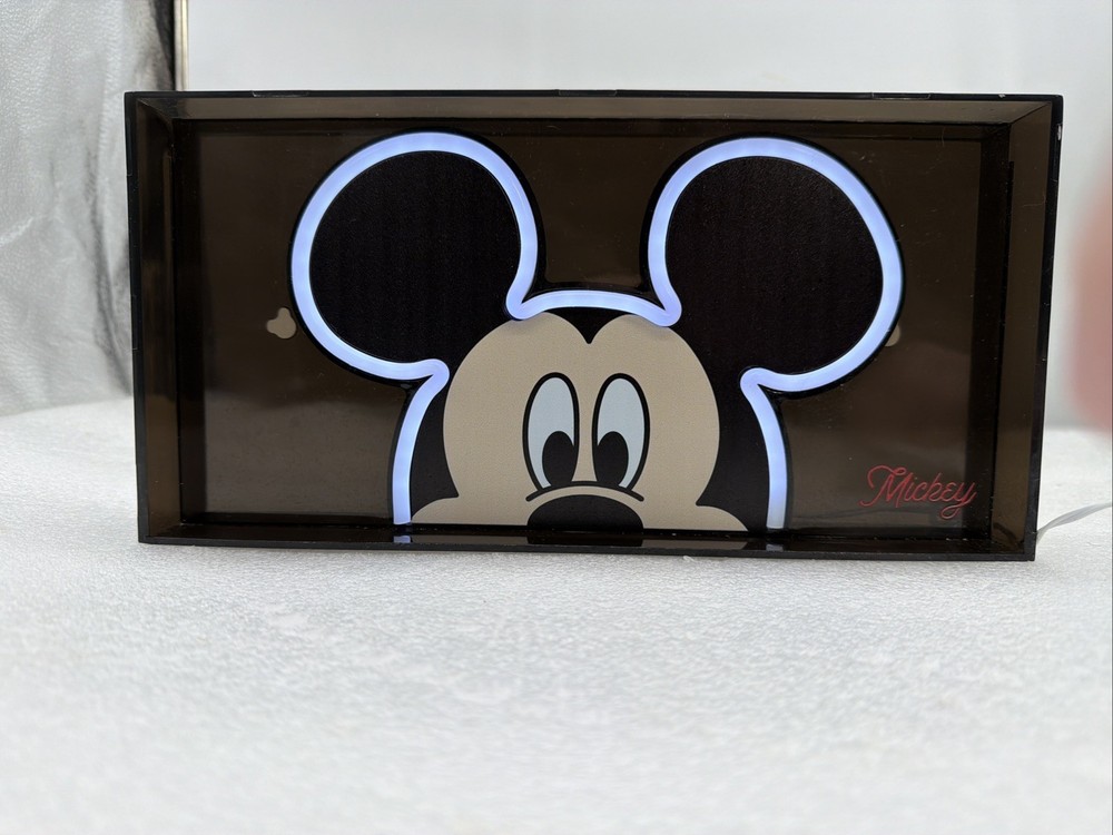 Mickey Mouse LED Neon Light Disney Junior USB Powered Translucent Box EUC!