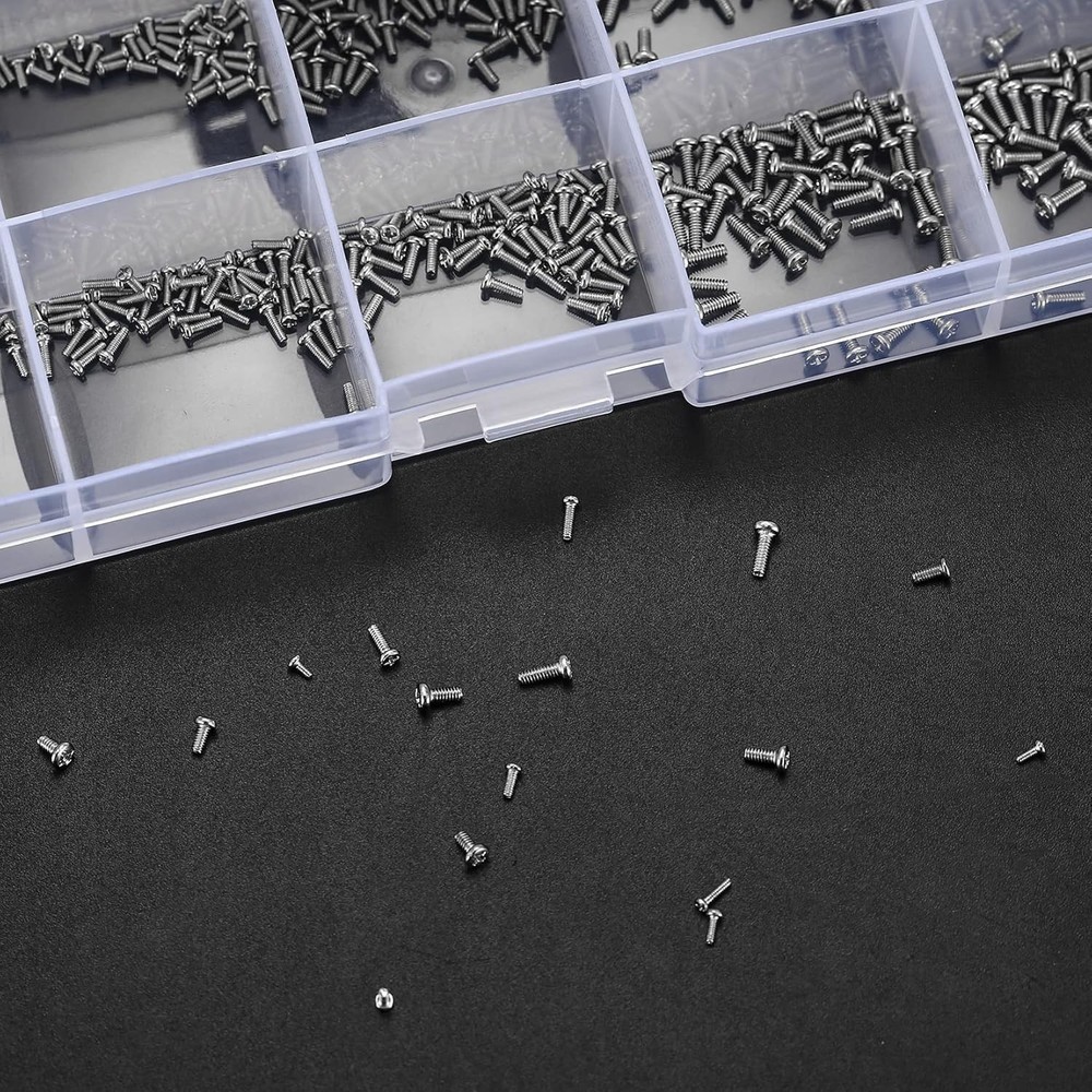 800Pcs Tiny Screws for Electronics, Micro Small Pan Head Machine Screws...