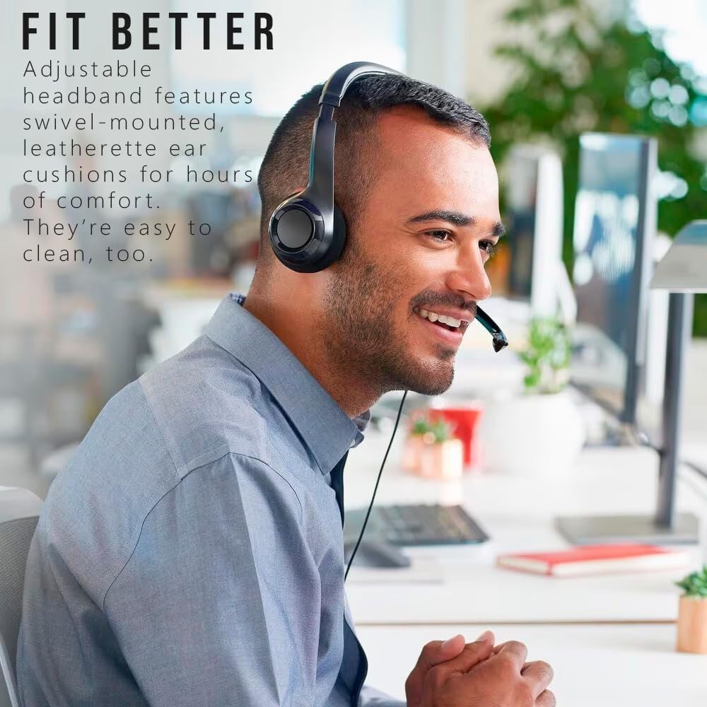 Professional Logitech H390 Wired Headset for PC with Active Noise Cancellation