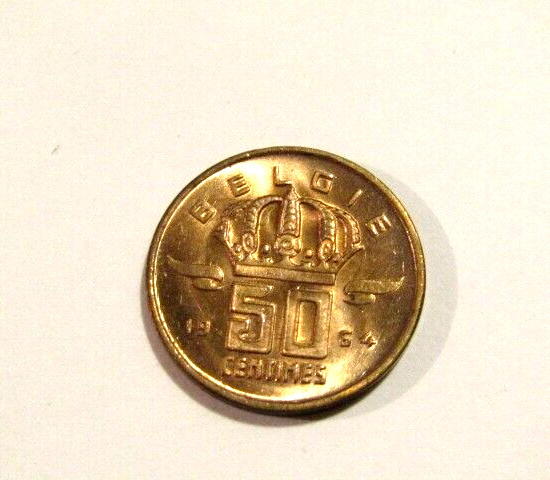 Belgium 1964 50 Centimes unc Bronze Coin