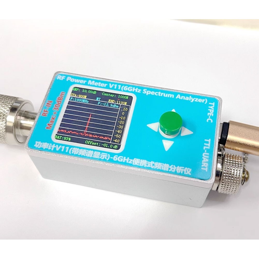 RF Power Meter V11 & 6GHz Spectrum Analyzer + Type-C Cable + SMA Adapter