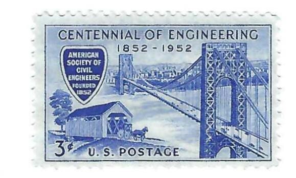 STAMP US SCOTT 1012 "The Washington Bridge" 3 CENT 1952 MNH