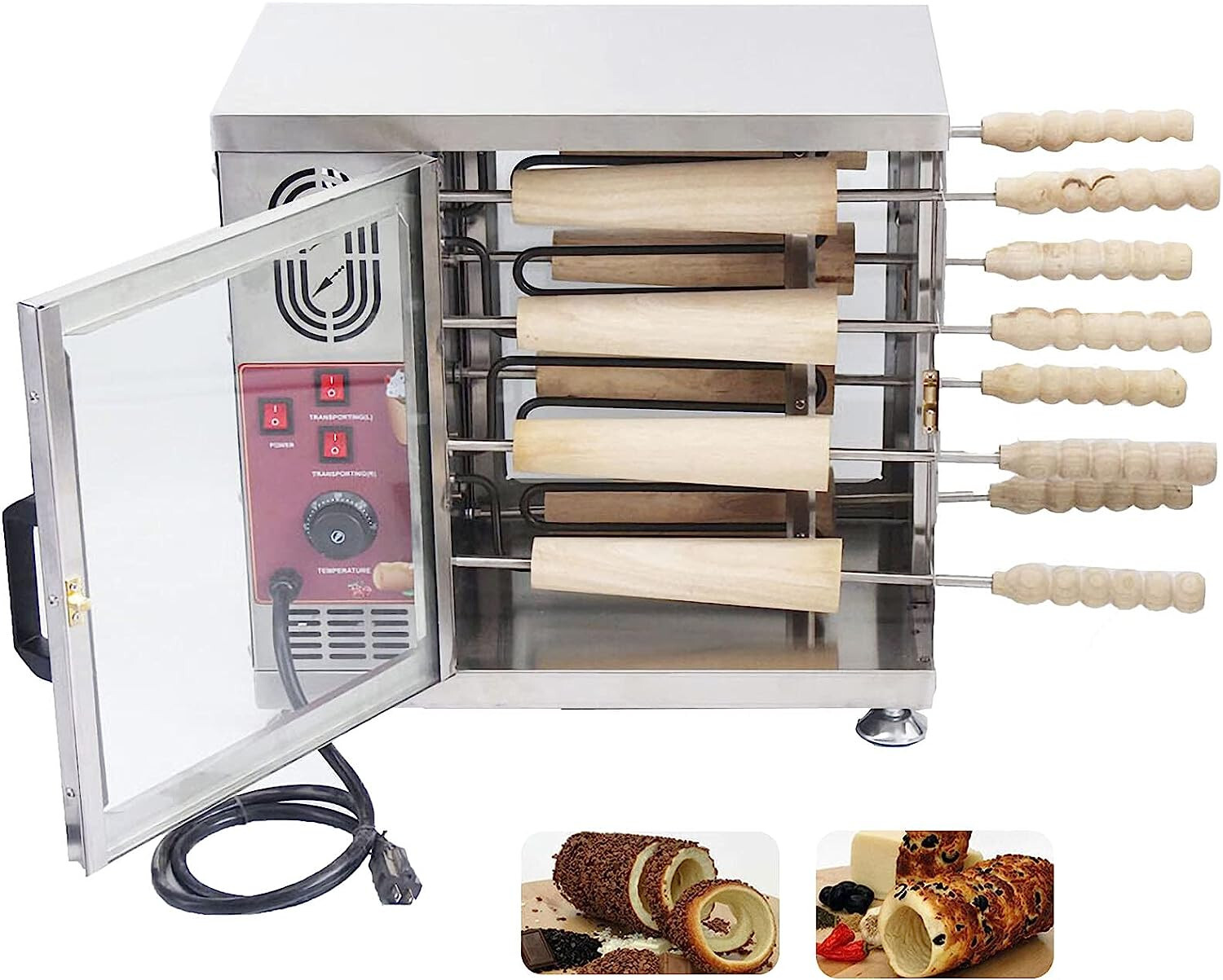 Commercial Electric 110V Ice Cream Cone Chimney Cake Roll Maker Oven Machine