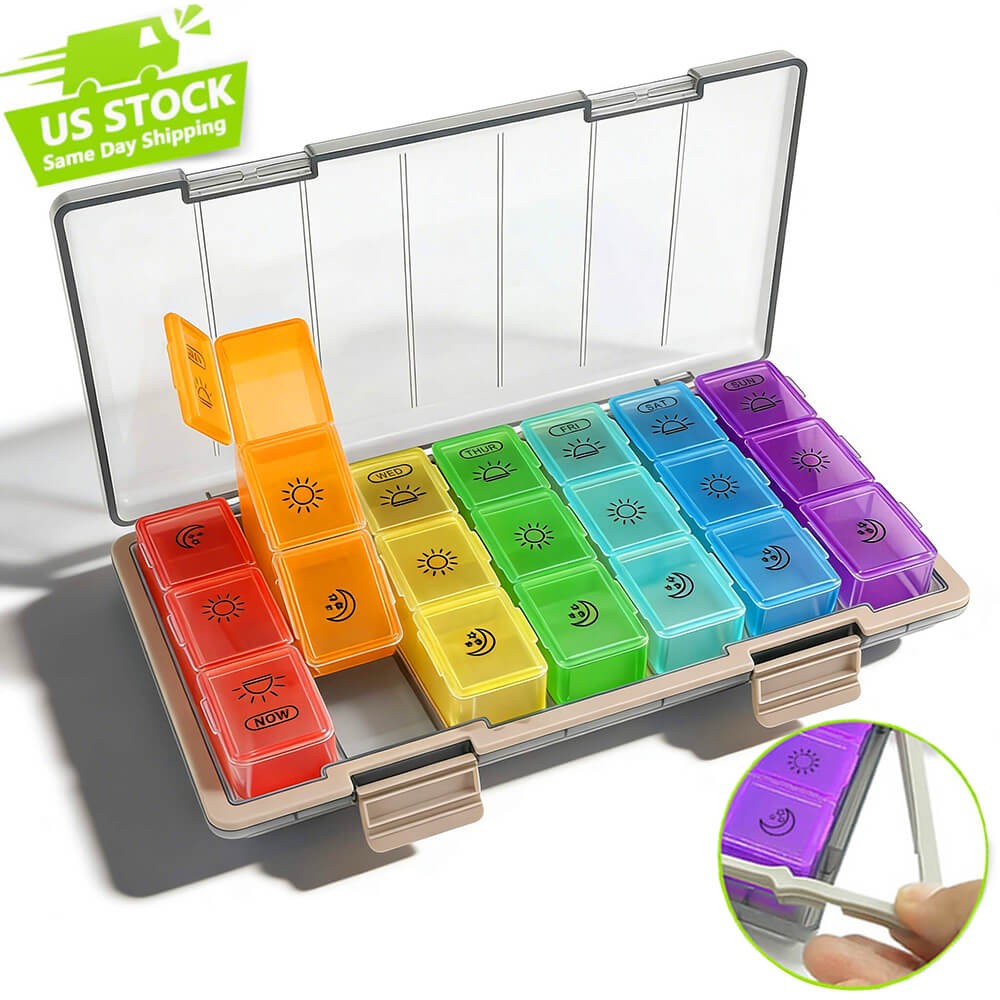 Monthly Pill Organizer Pill Case Pill Box One Week 3 Times a Day Moisture-Proof