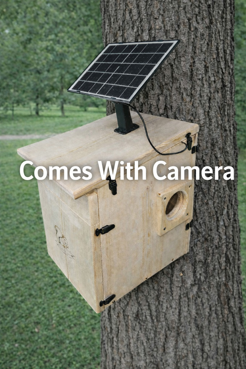 Extra Large Handmade Squirrel House with Camera and Solar – Outdoor Nesting Box