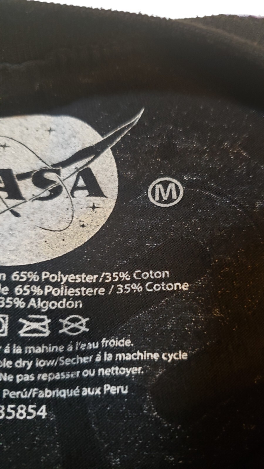 Nasa Boys Short Sleeve Crew Neck All Over Graphic Print Black T Shirt Size M