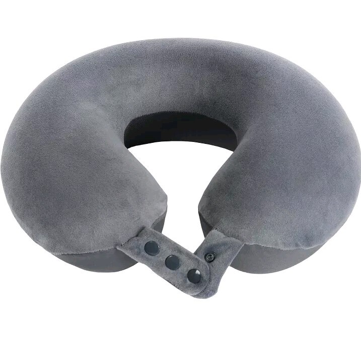 Memory Foam Travel Neck Pillow Grey New