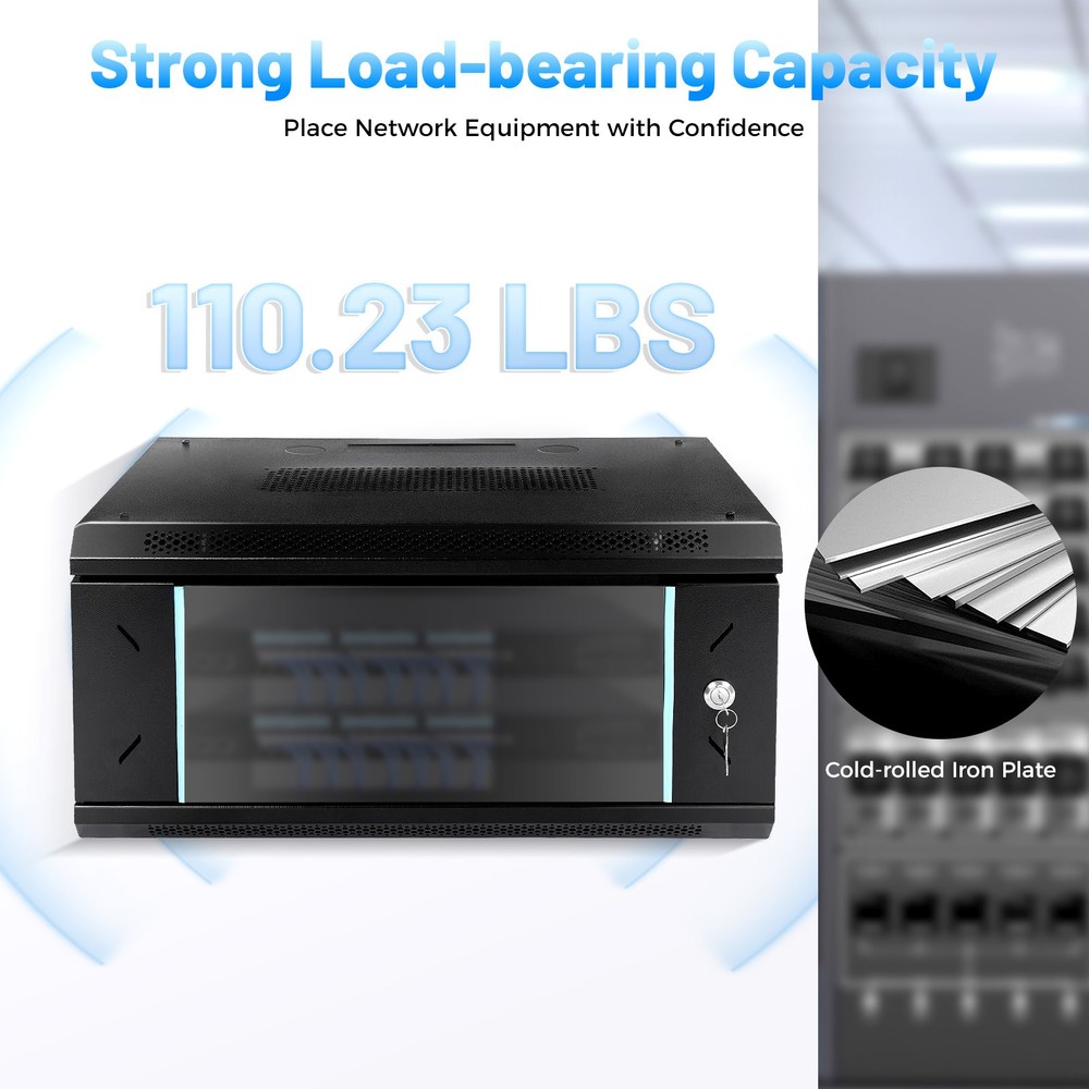 4U Server Cabinet Case Wall Mount Network Server Data Cabinet Enclosure Rack