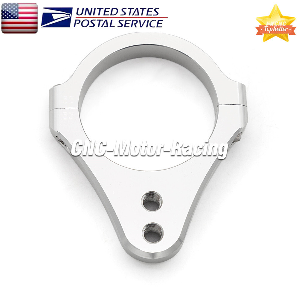 43mm Silver Universal Motorcycle Steering Damper Fork Frame Mount Clamp Bracket