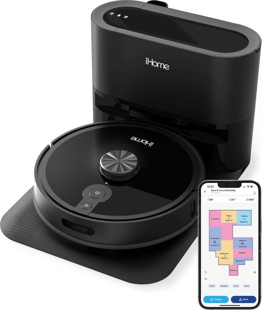 Self Empty Robot Vacuum Lidar Mapping 150 Min Runtime Strong Suction Black New