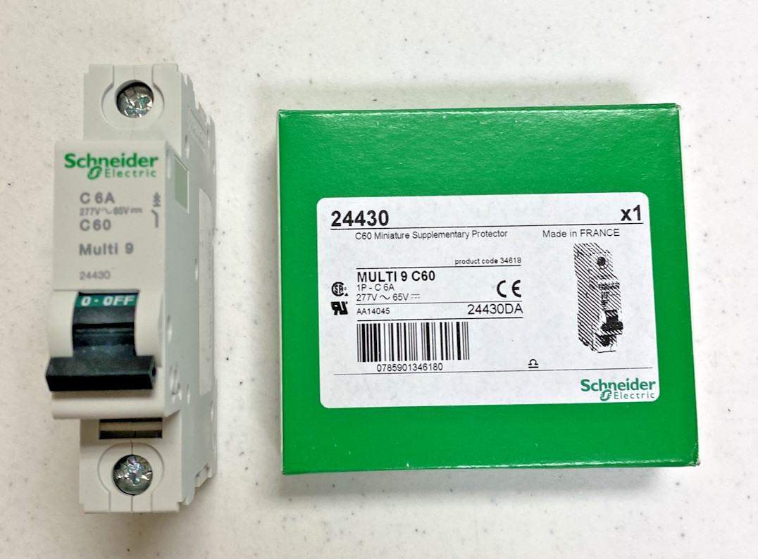 NEW, SCHNEIDER ELECTRIC 24430 C60 MINIATURE SUPPLIMENTARY PROTECTOR, FREE SHIP