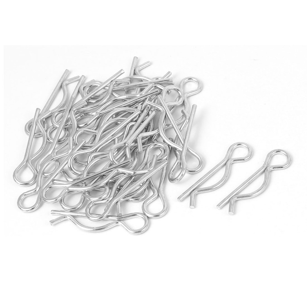 sourcingmap®-2mm x 40mm Spring Cotter Clip Pins Fastener Silver Tone 30pc