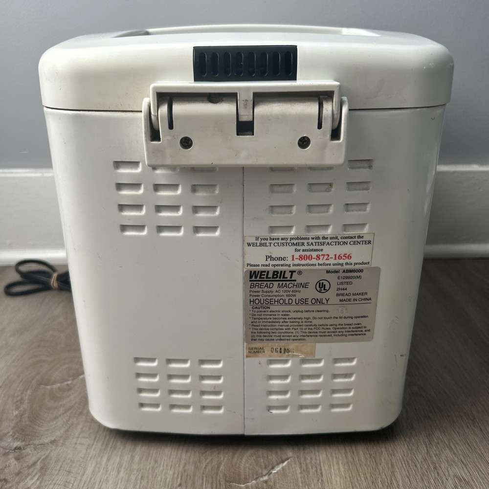 Welbilt The Bread Machine Maker ABM600 White 2lb Loaf Automatic Tested Working