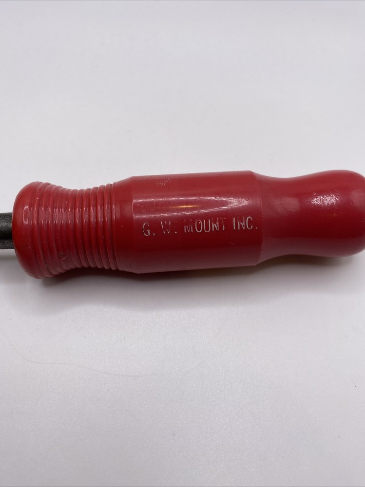 Vintage 7" G.W. Mount Upholsterer’s Tack Puller / Hand Tool Red Handle EUC