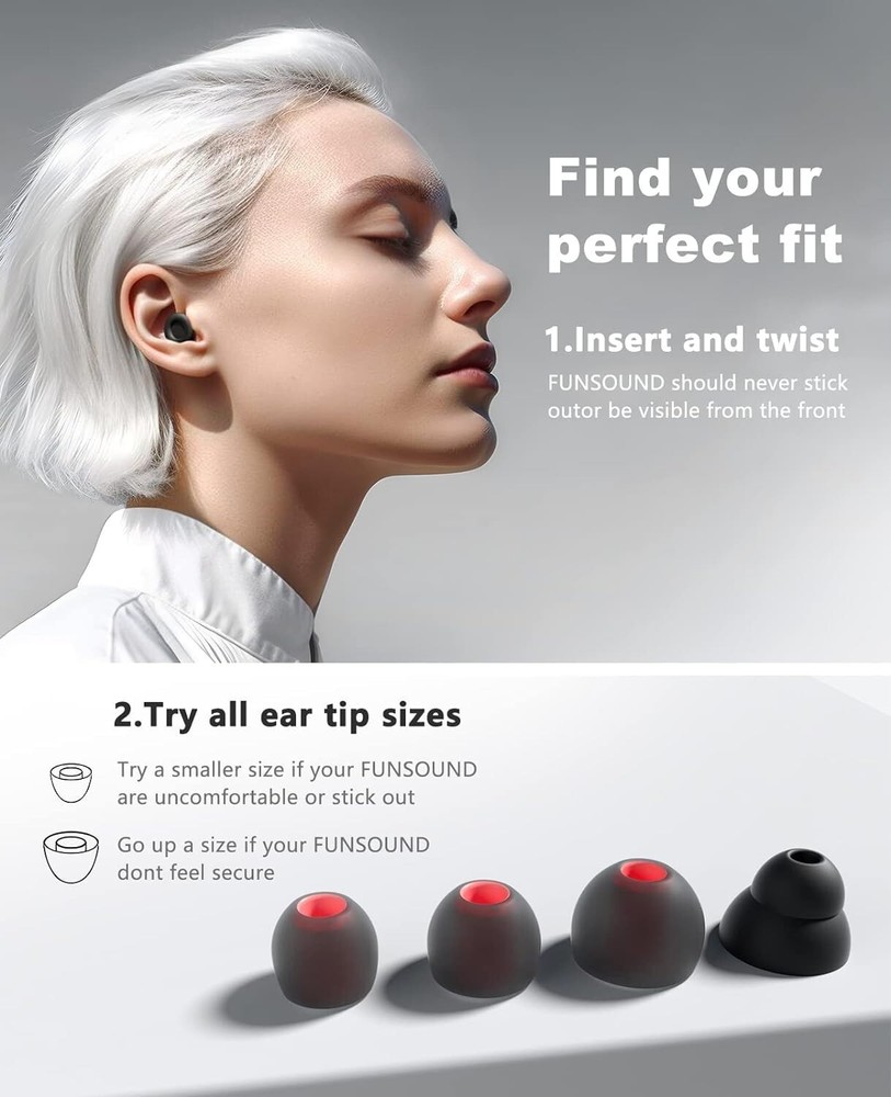 Ear Plugs for Sleeping Noise Reduction Reuseable with 7 Pair Eartips