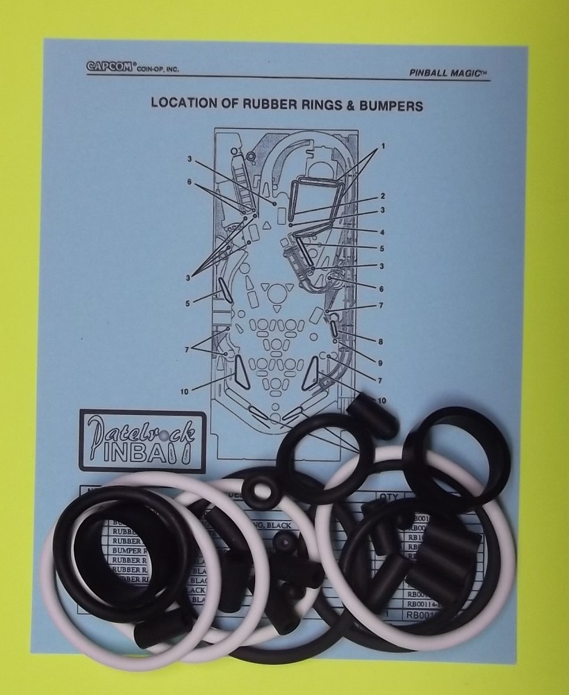 1995 Capcom Pinball Magic Pinball Machine Rubber Ring Kit