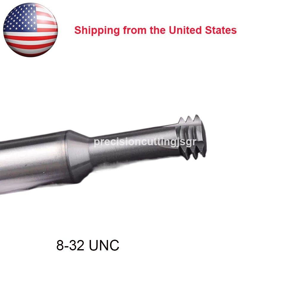 2* Solid Carbide Thread Mill UNC 8# 8-32 TPI HRC60 3 Teeth Thread EndMill Cutter