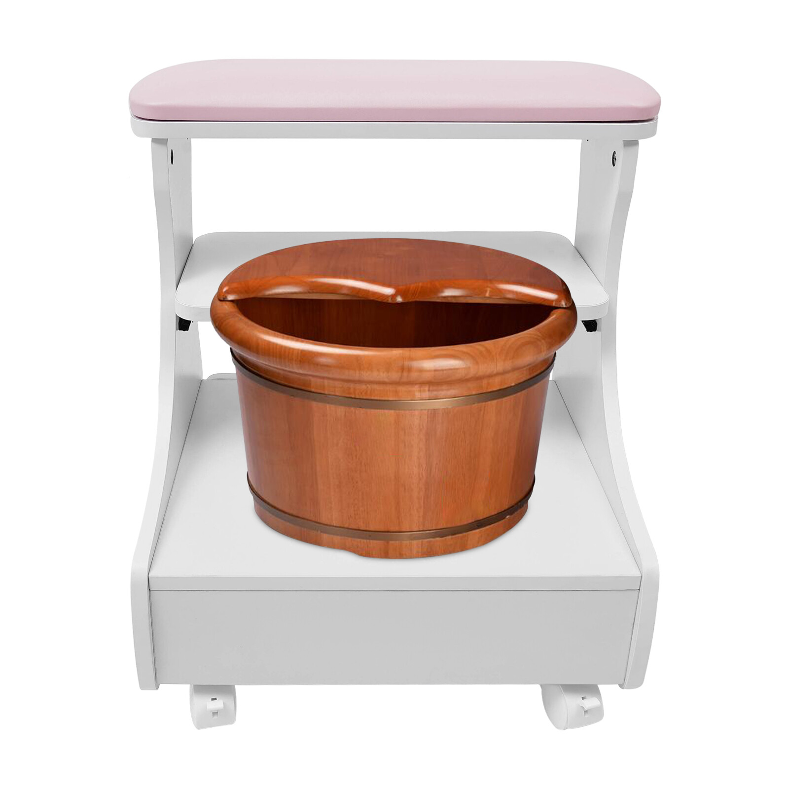 Footbath Stool W/ Wheels Foot Rest Pedicure Manicure Funiture Foot Salon Trolley