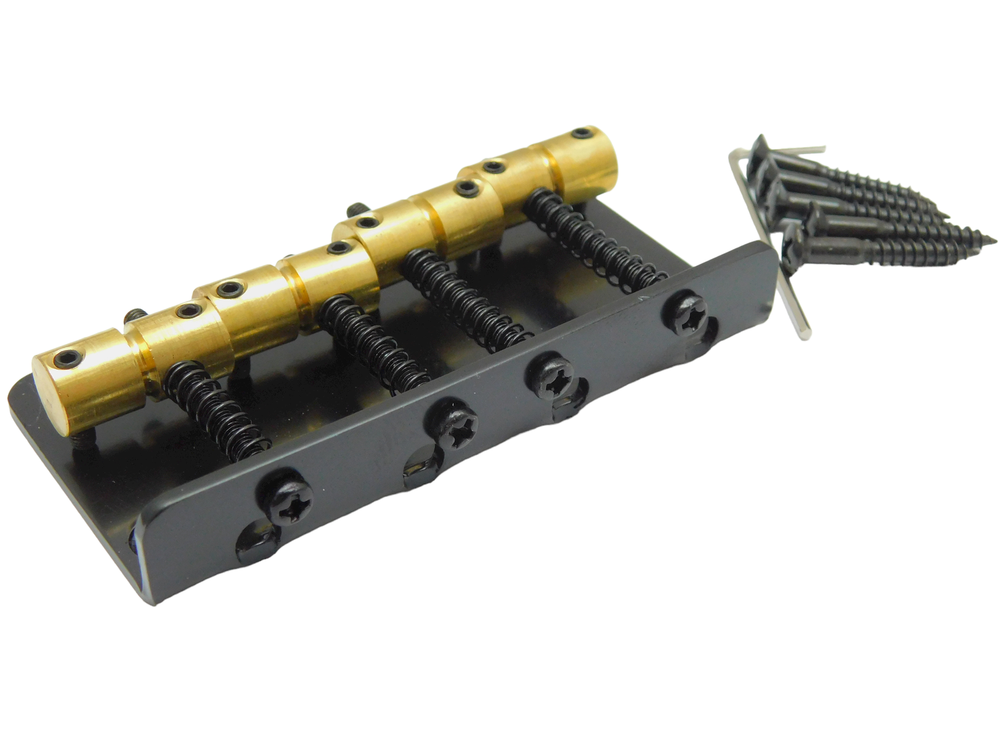 Black Brass Saddle Bridge for 4 String Precision Jazz Bass
