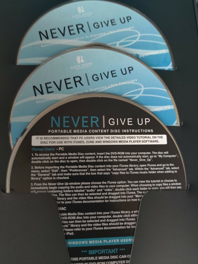 Never Give Up Curriculum Kit By Joyce Meyer  CD/ Book set