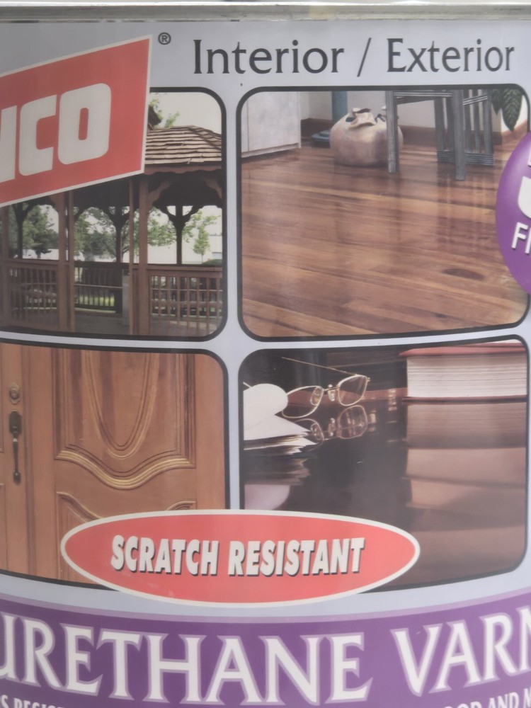 Lanco 1 Gallon Polyurethane Varnish. Clear Satin UV Filter. Scratch Resistant