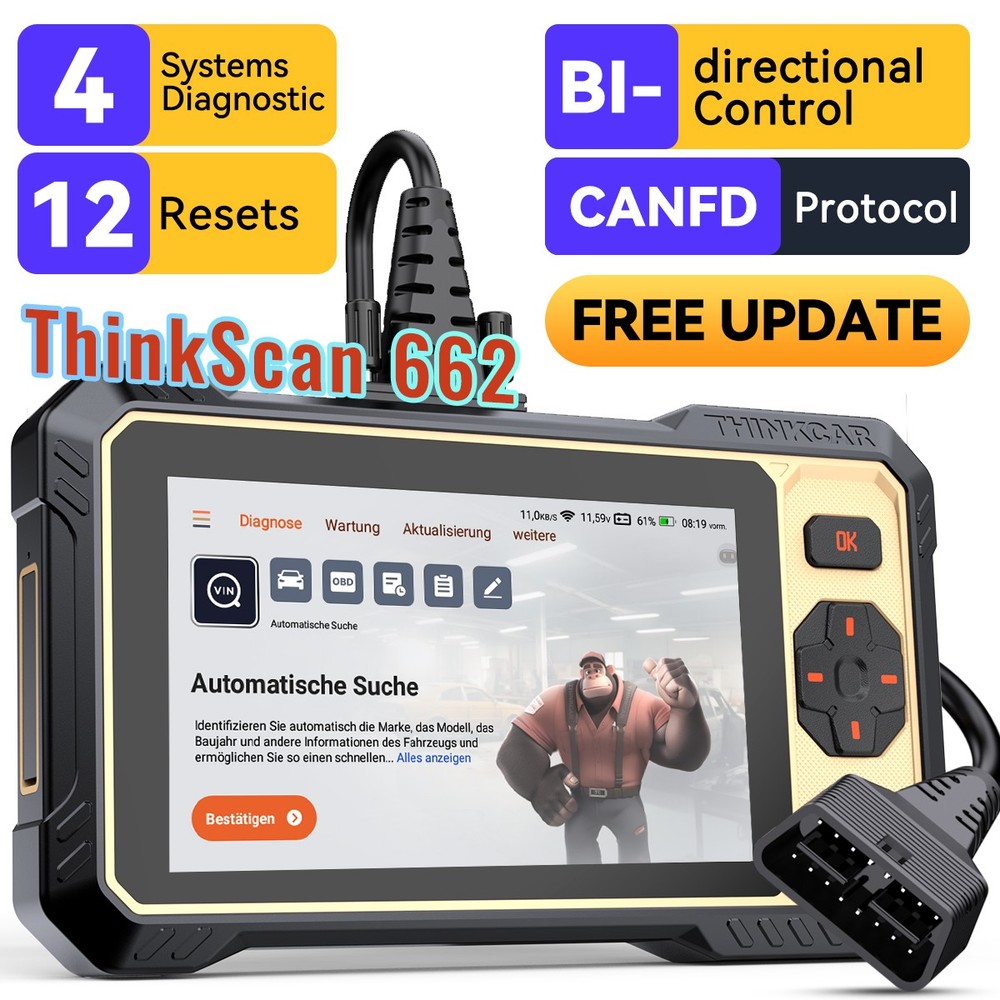 2025 Thinkscan 662 OBD2 Scanner ABS SRS Car Diagnostic Tool Fault Code Reader US