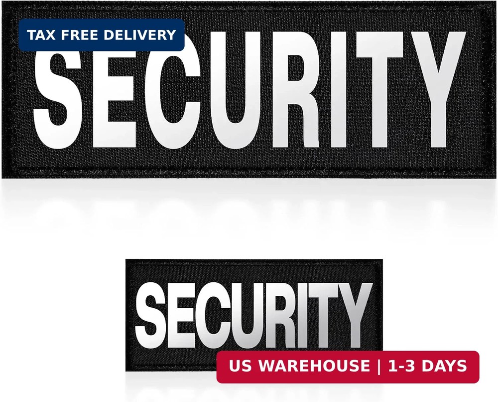 Security Patch, 2 Pcs Reflective Security Hook and Loop Patch for Vest Printed L