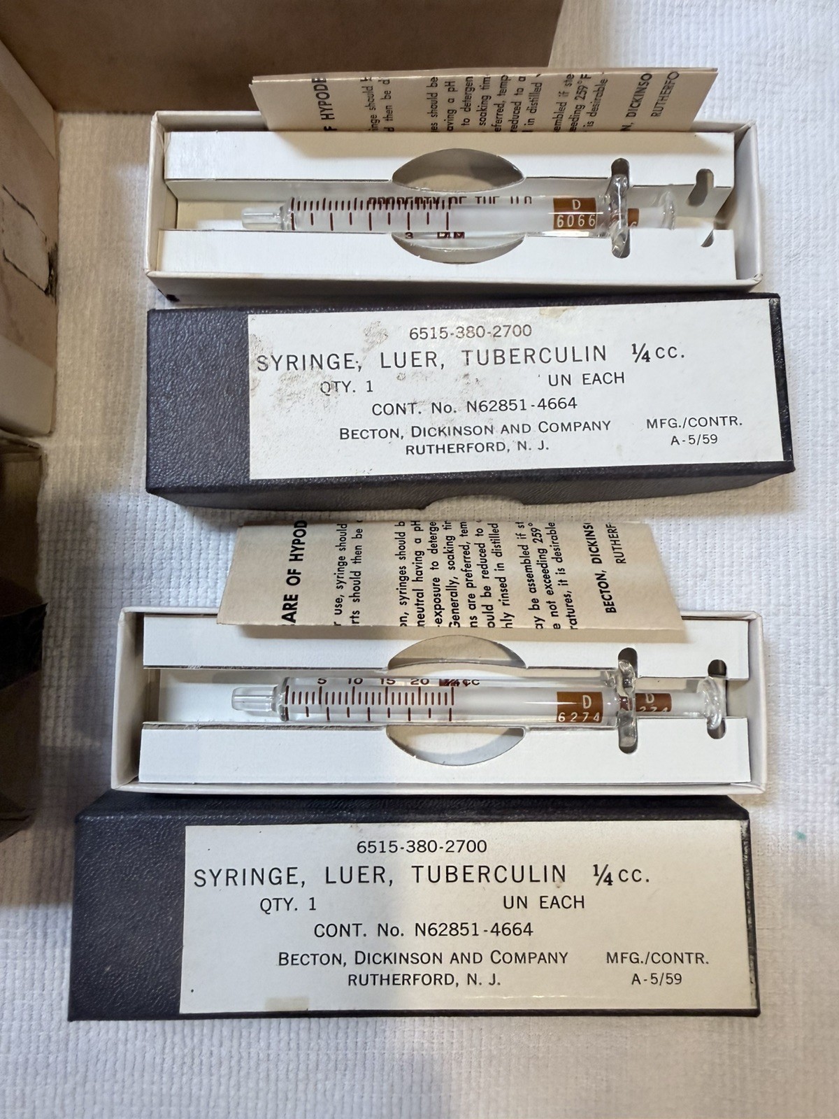 Vintage New/Old Stock Hospital Medical Syringe Equipment WW2-1950’s