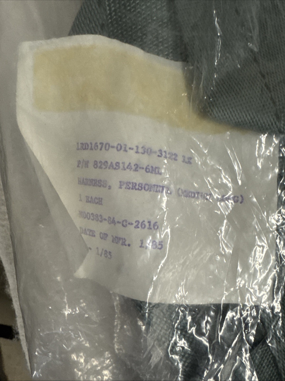 1985 US MILITARY MA-2 FLIGHT INTEGRATED HARNESS PIONEER AEROSPACE 829AS100 NEW