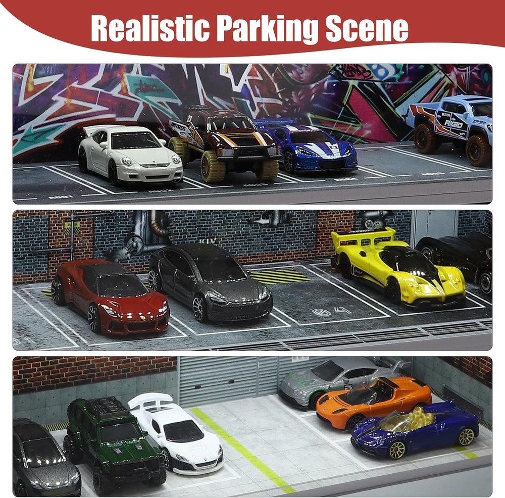 Display Case for Hot Wheels: Stackable Parking Garage for 1/64 Scale Matchbox To