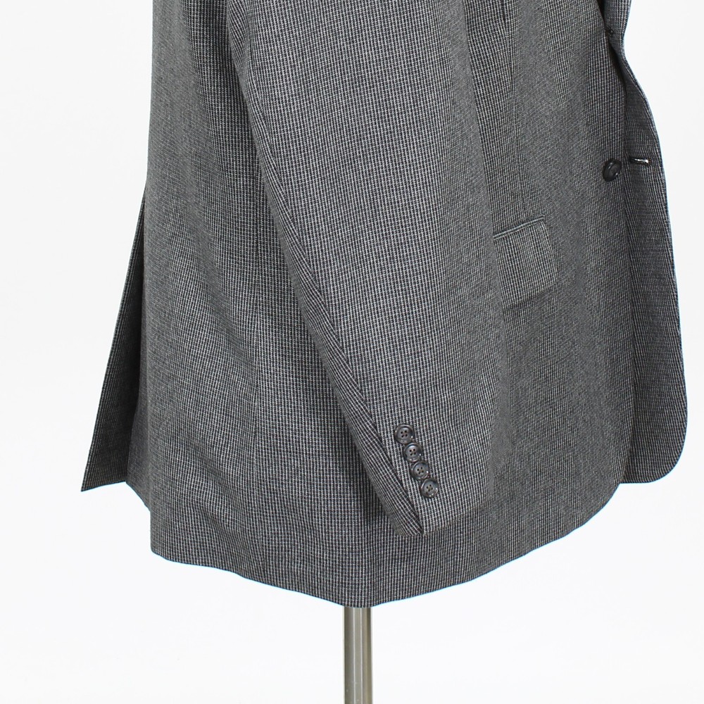 Statements 44R Gray Solid Polyester Two Button Sport Coat Blazer Jacket