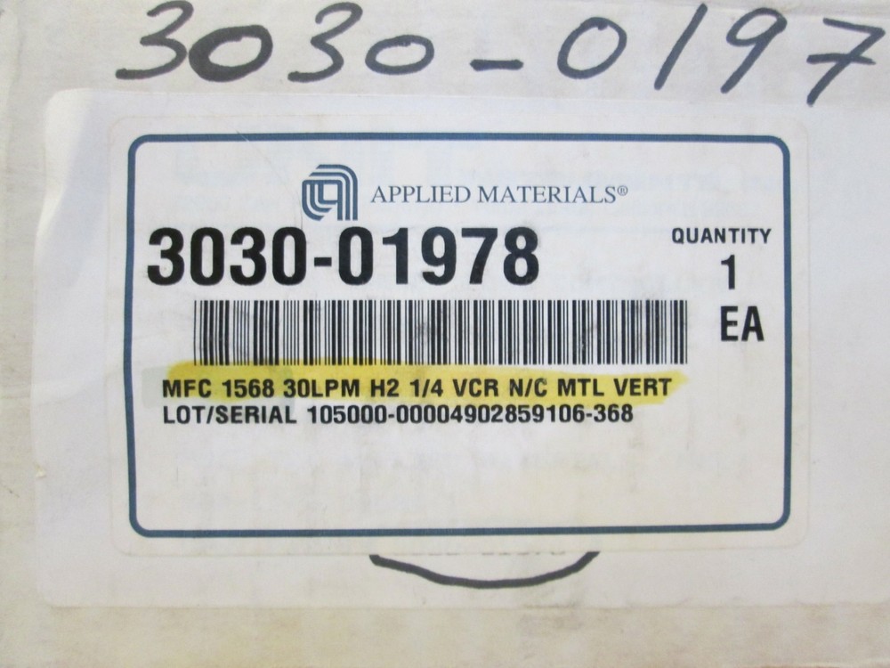 Unit UFC-1568, MFC, Mass Flow Controller, H2, 30 LPM, 1/4" VCR, Used