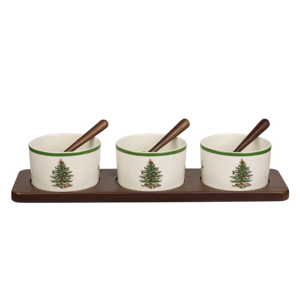 Spode Christmas Tree 7-Piece Condiment Set