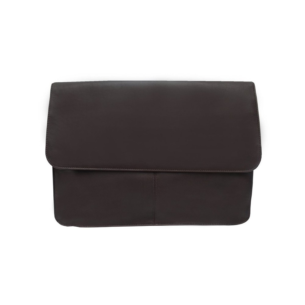 Three-Section Flap Portfolio, Chocolate, One Size