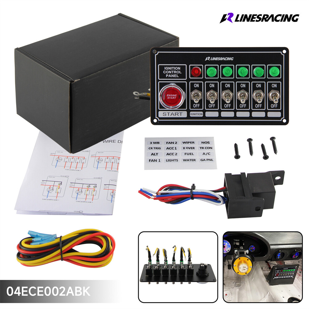 Racing Car Ignition 6 Ways Switch Panel with Led Light Engine Toggle Starter